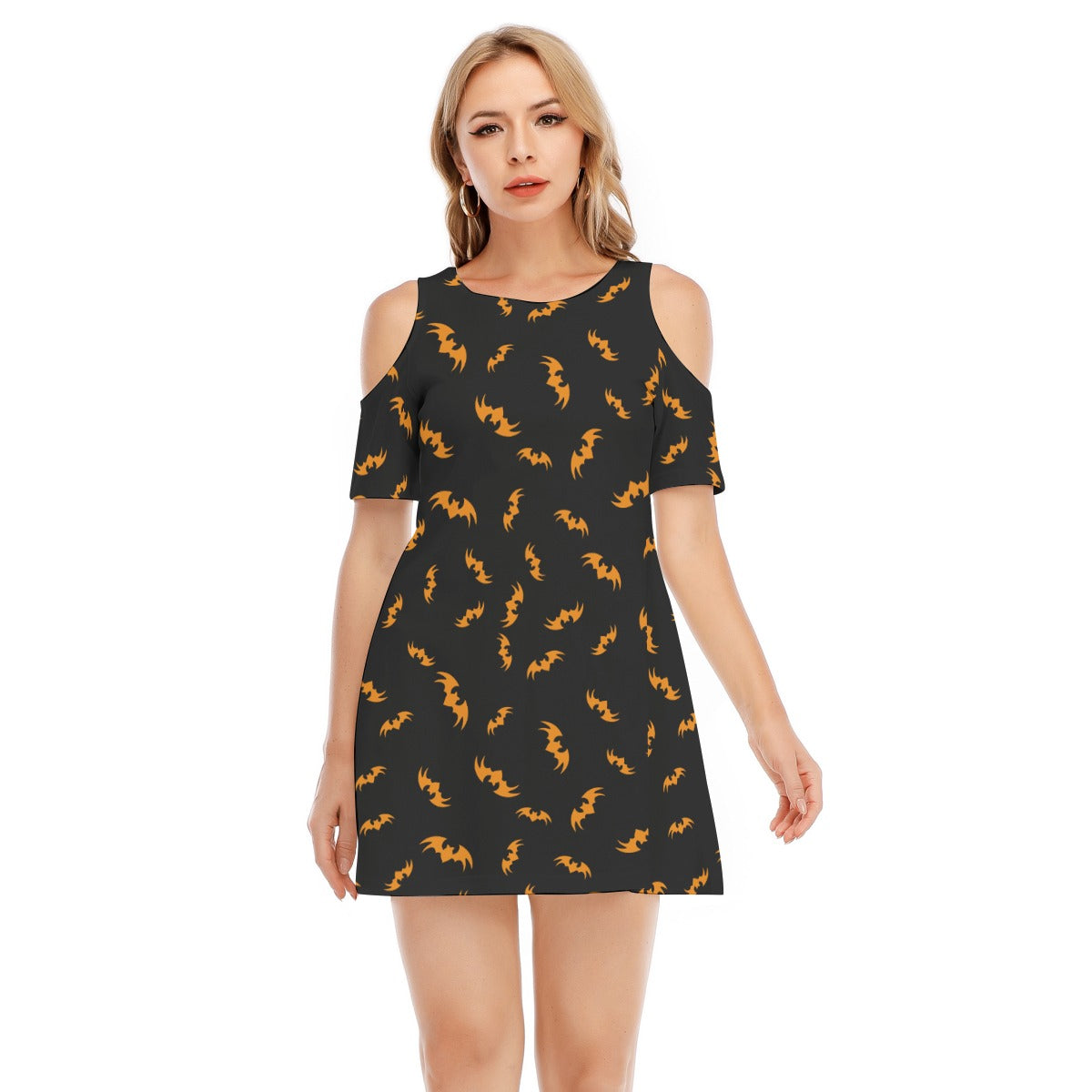 Bats IV - Women's Cold Shoulder Dress - 100% Cotton