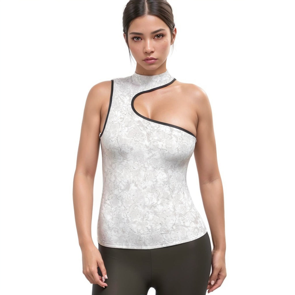 Women's Halter Sleeveless Asymmetrical Tank Top