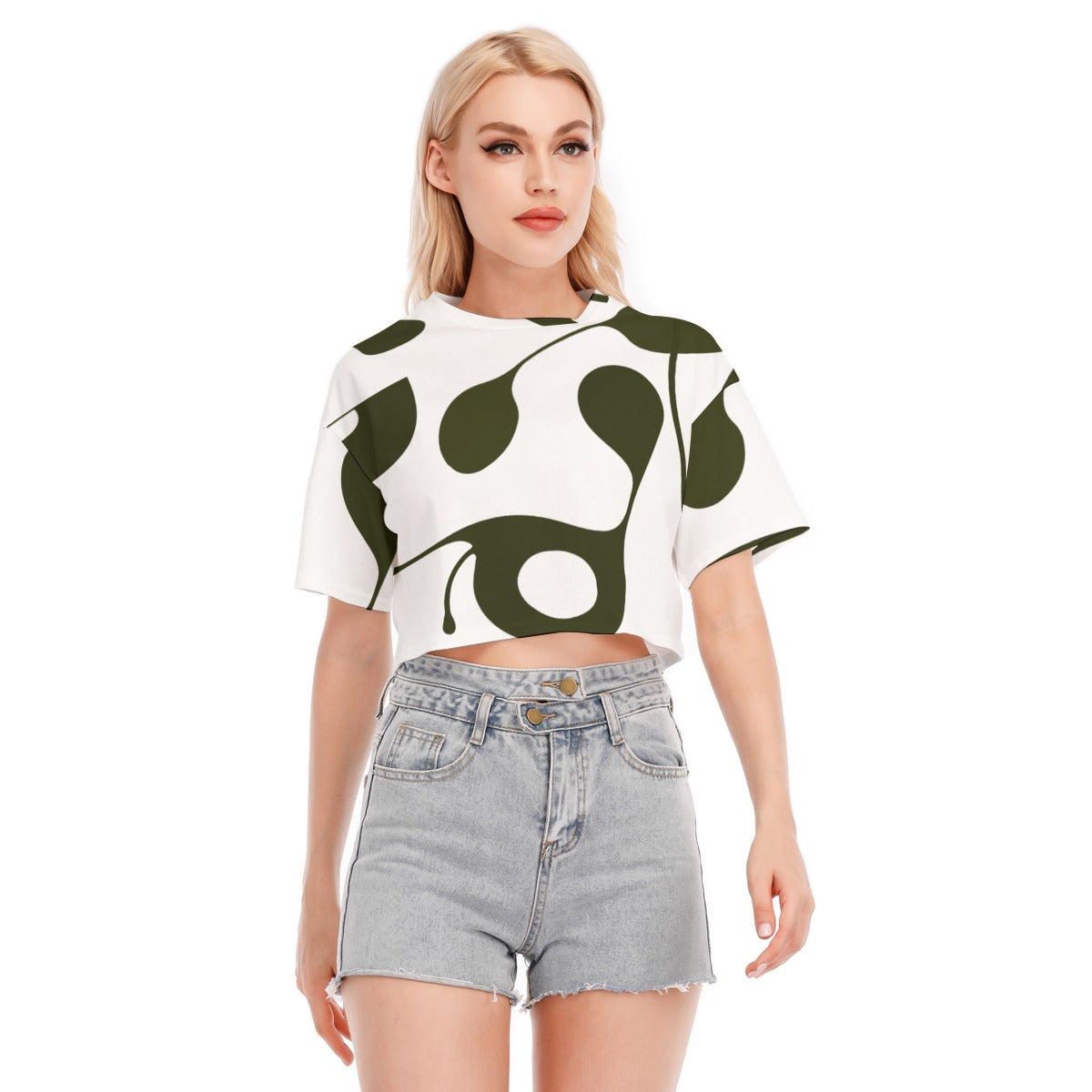 Olive Drift - Women's Cropped T-shirt - 100% Cotton