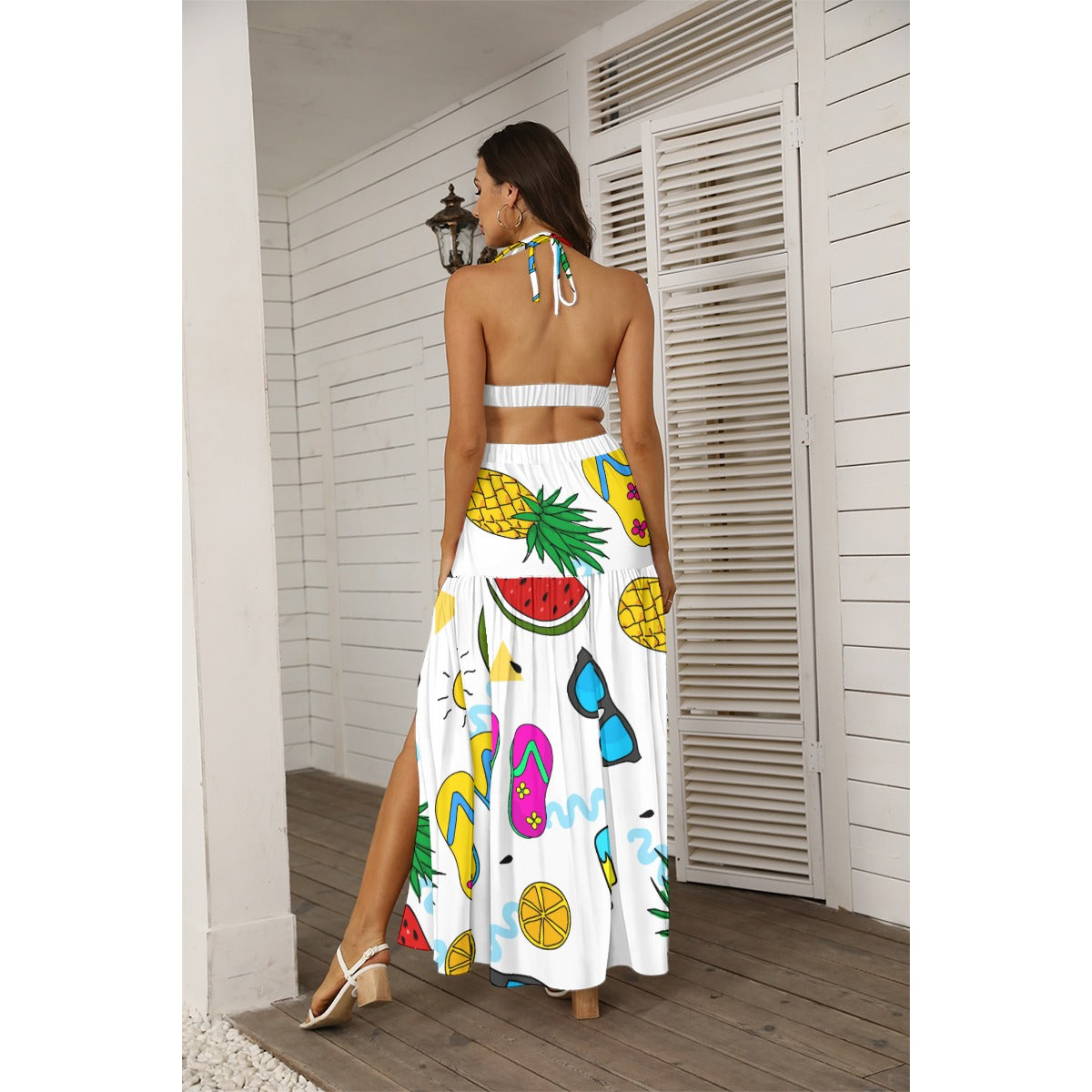 Beach -Pop -  Women's Tie Back Wrap Dress