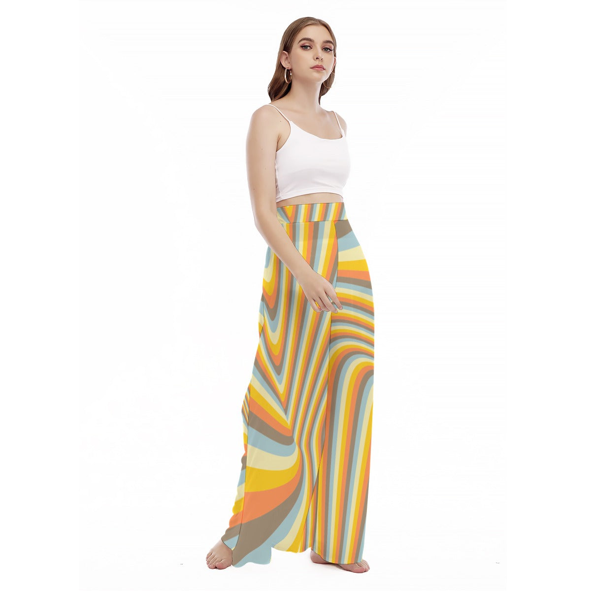 Polaroid - Women's High Waist Wide Leg Trousers