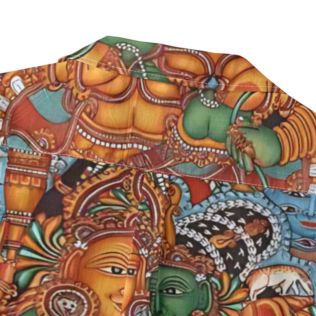 Shiva Parvathi - Kerala Mural Print Shirt - 100% Cotton