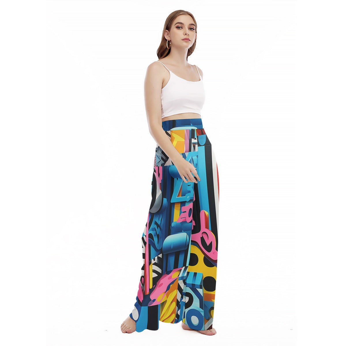 Prismatica - Women's High Waist Wide Leg Trousers