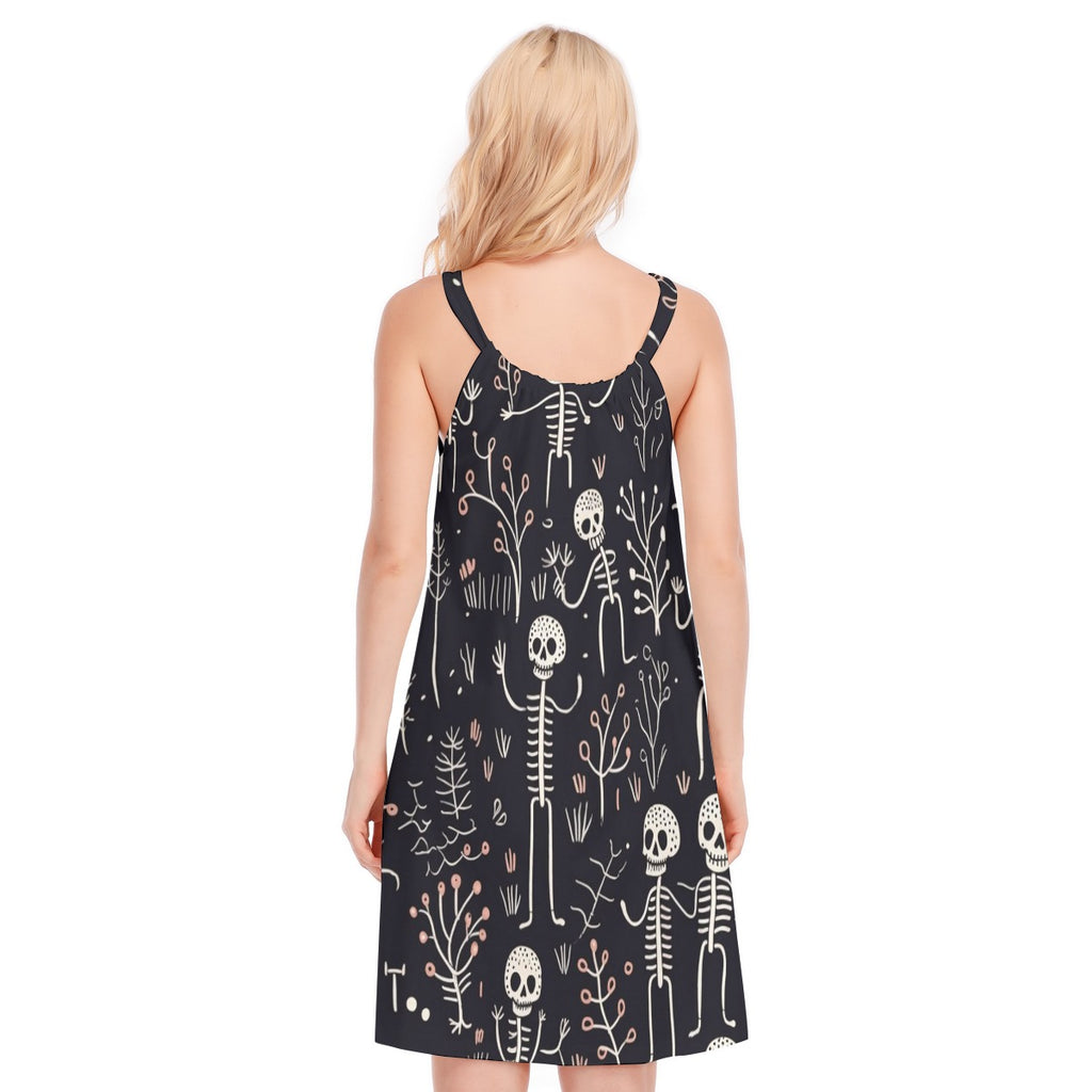 Skeleton III - Women's O-neck Cami Dress - 100% Cotton