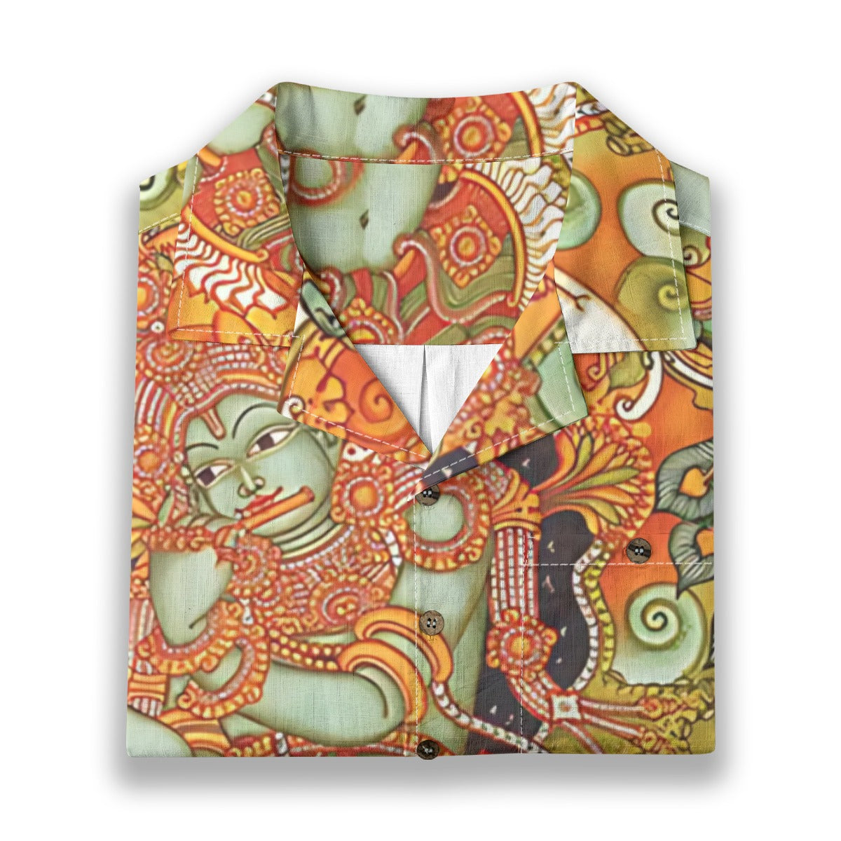 Krishna Leela - Kerala Mural Print Shirt - 100% Cotton