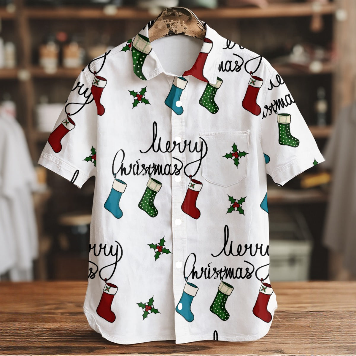 Merry - Merry - Men's Short Sleeve Shirt With Pockets