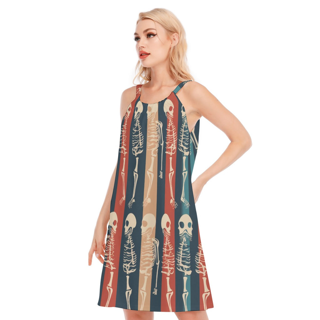 Skeleton IV - Women's O-neck Cami Dress - 100% Cotton