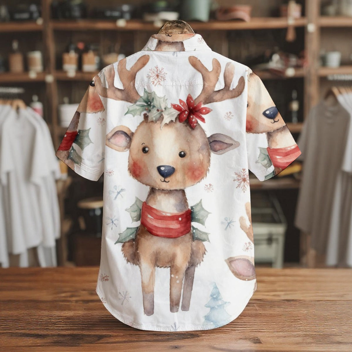 Reindeer Joy - Men's Short Sleeve Shirt With Pockets