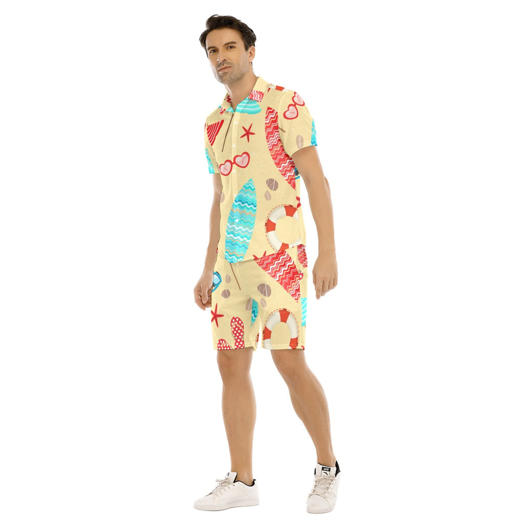 Shore Sand- Men's Short Sleeve Shirt Set