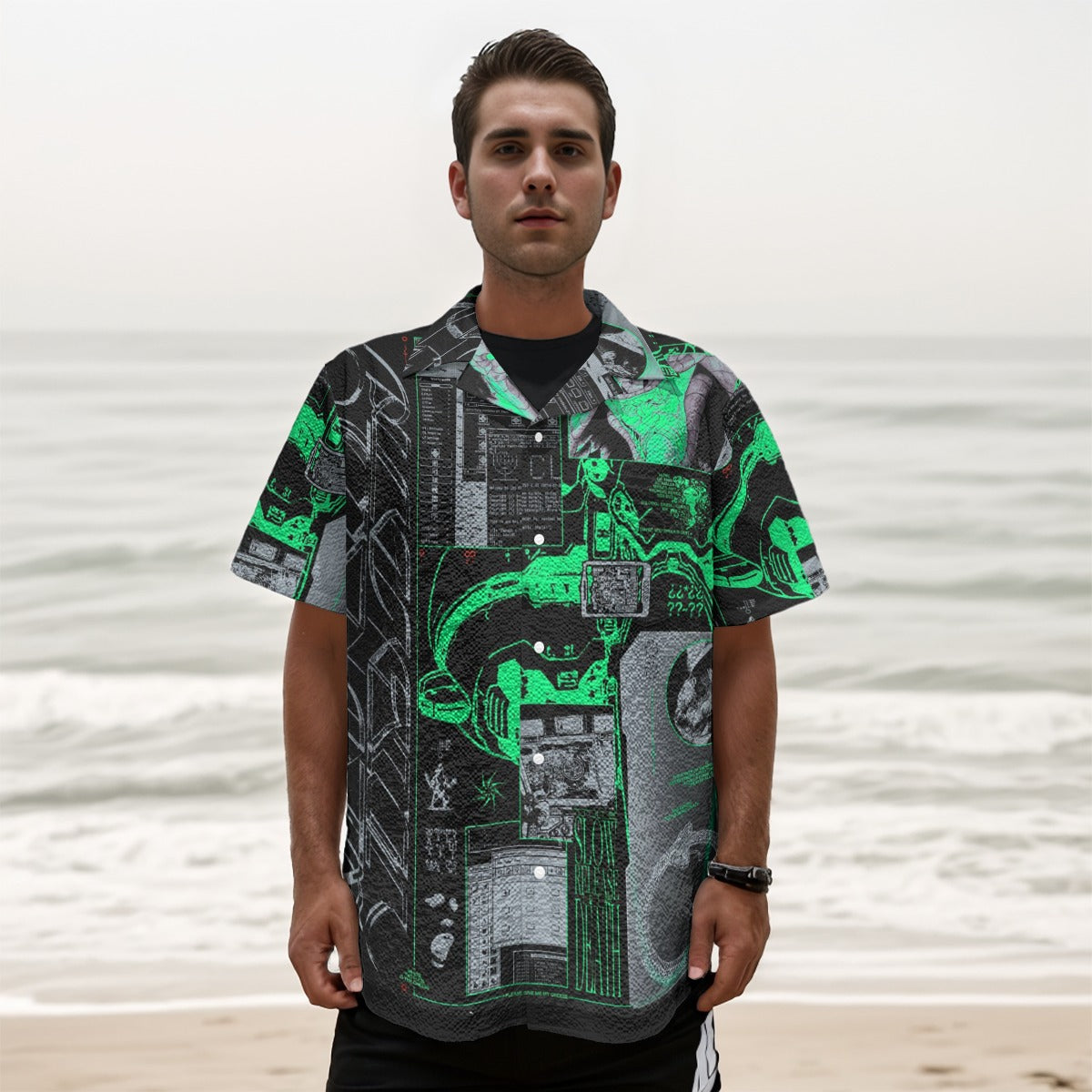 Neon Circuit - Men's Heavy Textured Clubwear Shirt