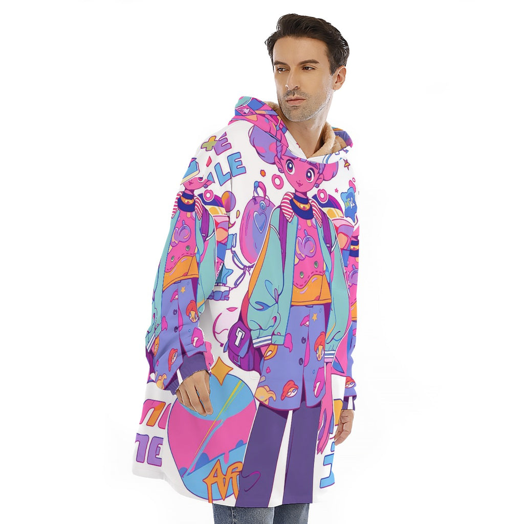 Hey babe ! - Unisex Sherpa Fleece Hoodie Blanket