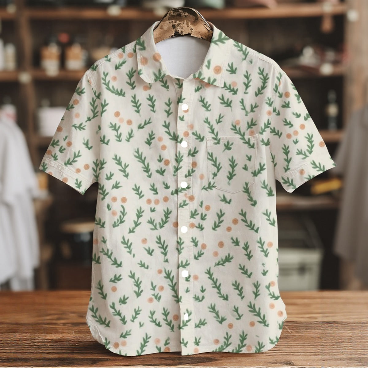 Tinsel Branch- Men's Short Sleeve Shirt With Pockets