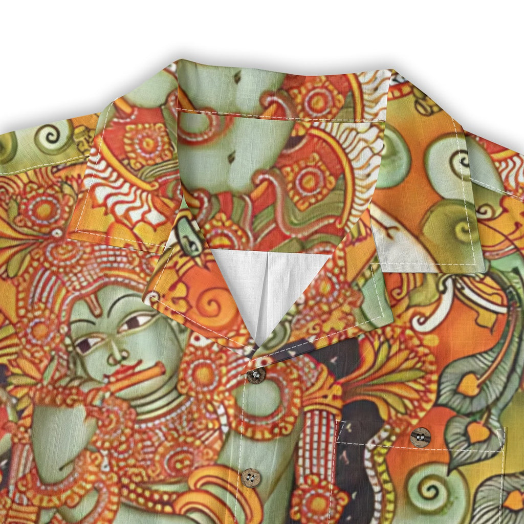 Krishna Leela - Kerala Mural Print Shirt - 100% Cotton