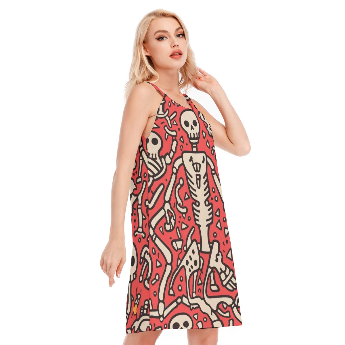 Skeleton I - Women's O-neck Cami Dress - 100% Cotton