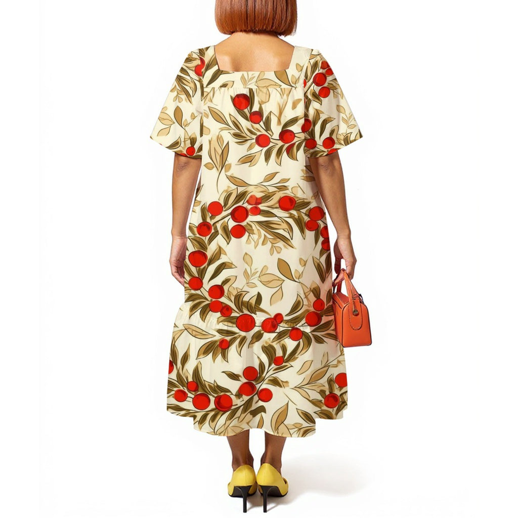 Floral Deco - Women's Elegant Long Dress