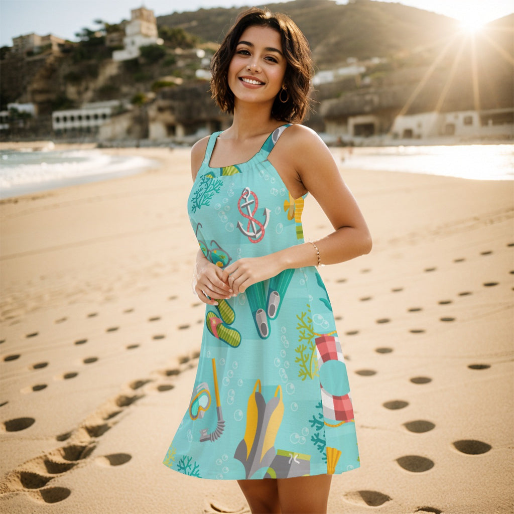 Blue Horizon -  Women's Sleeveless Cami Dress