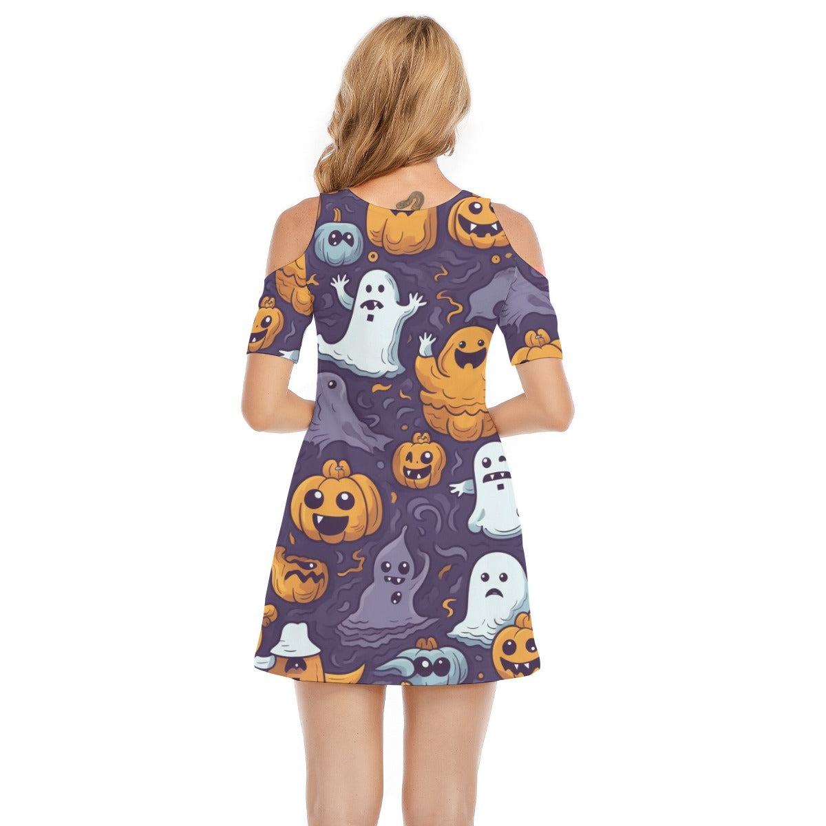 Ghost XIV - Women's Cold Shoulder Dress - 100% Cotton