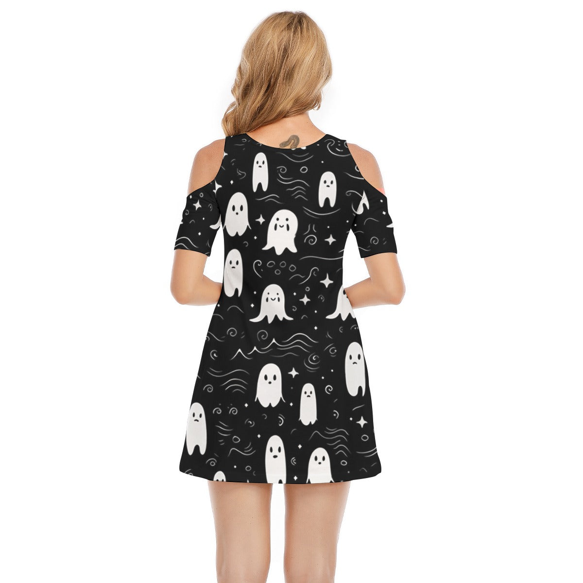 Ghost XIII - Women's Cold Shoulder Dress - 100% Cotton