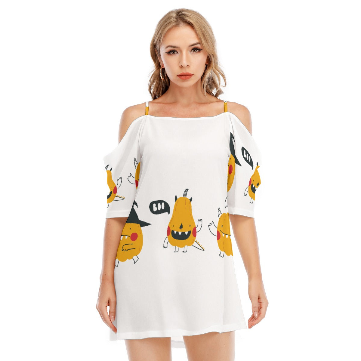 Pumpkin VIII - Women's Off-shoulder Cami Dress