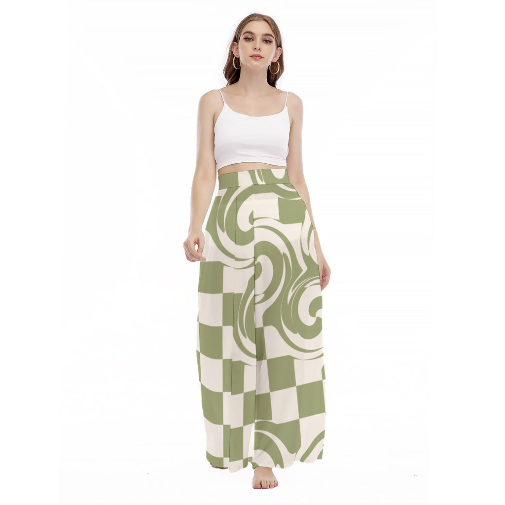Nested Calm - Women's High Waist Wide Leg Trousers