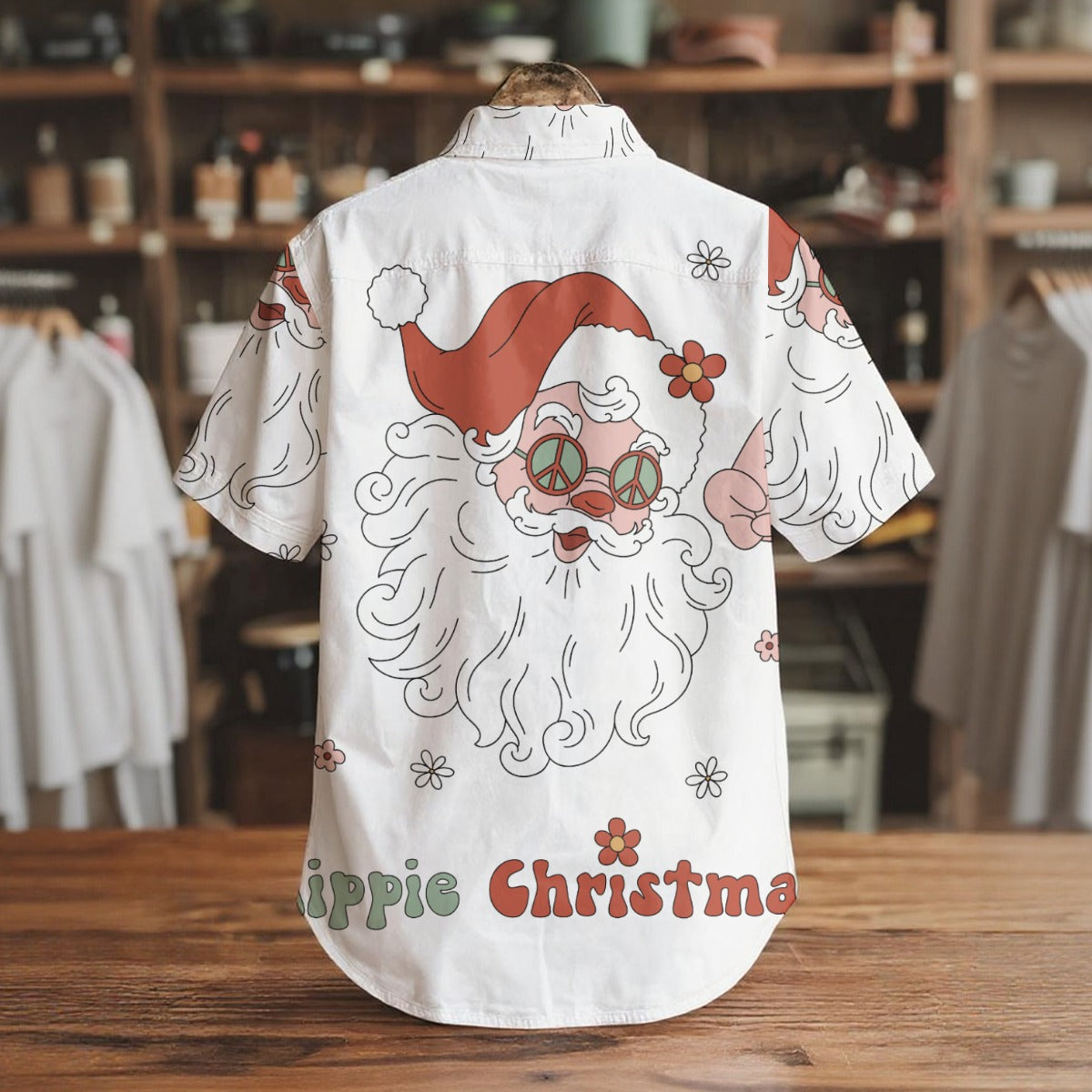 Hippie Christmas - Men's Short Sleeve Shirt With Pockets