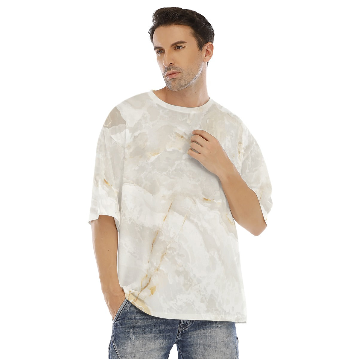 Off Ceramic - Men's Drop Shoulder T-shirt With Short Sleeve