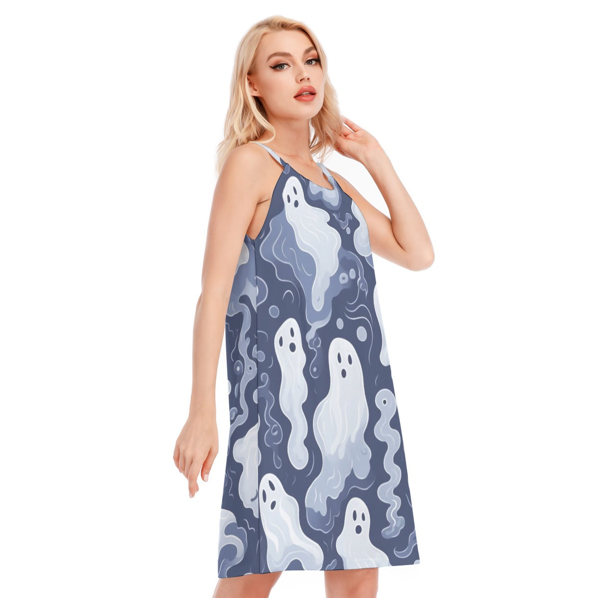 Ghost III - Women's O-neck Cami Dress - 100% Cotton