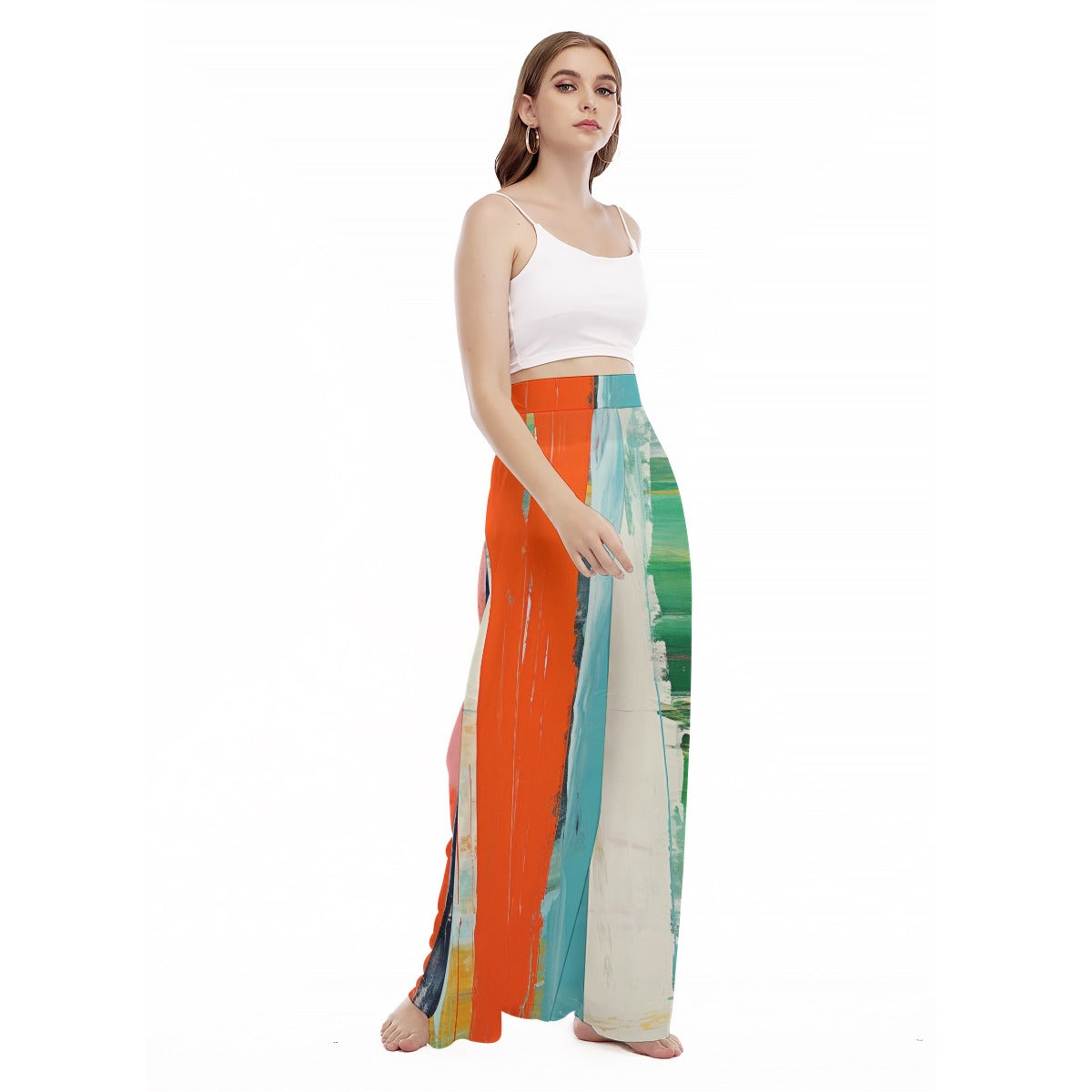 OilOiOi - Women's High Waist Wide Leg Trousers