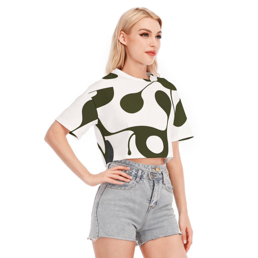 Olive Drift - Women's Cropped T-shirt - 100% Cotton