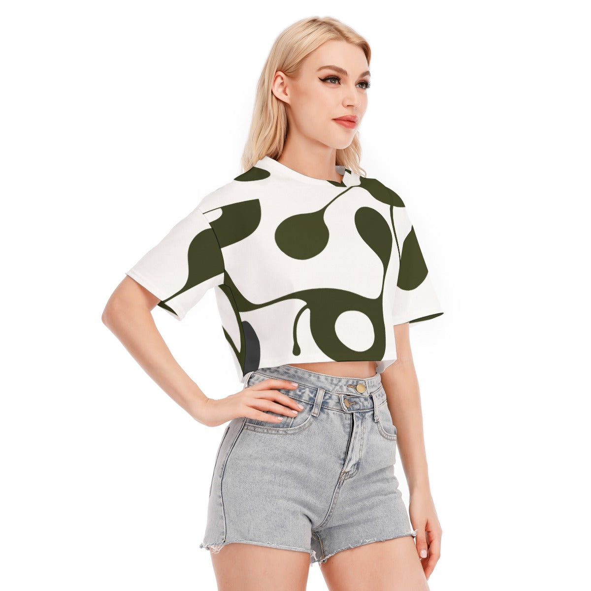 Olive Drift - Women's Cropped T-shirt - 100% Cotton