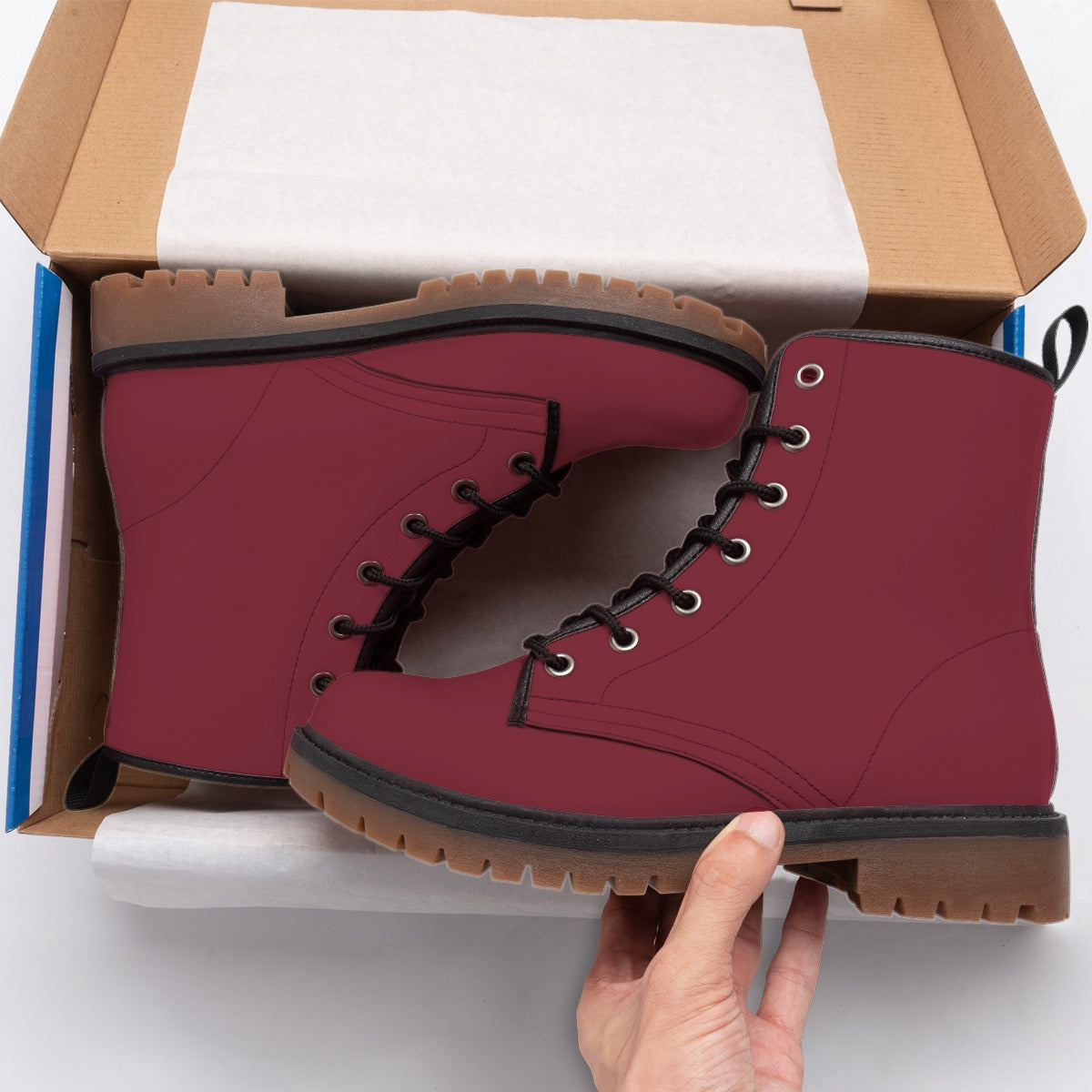 Plum Red - Men's Martin Short Boots