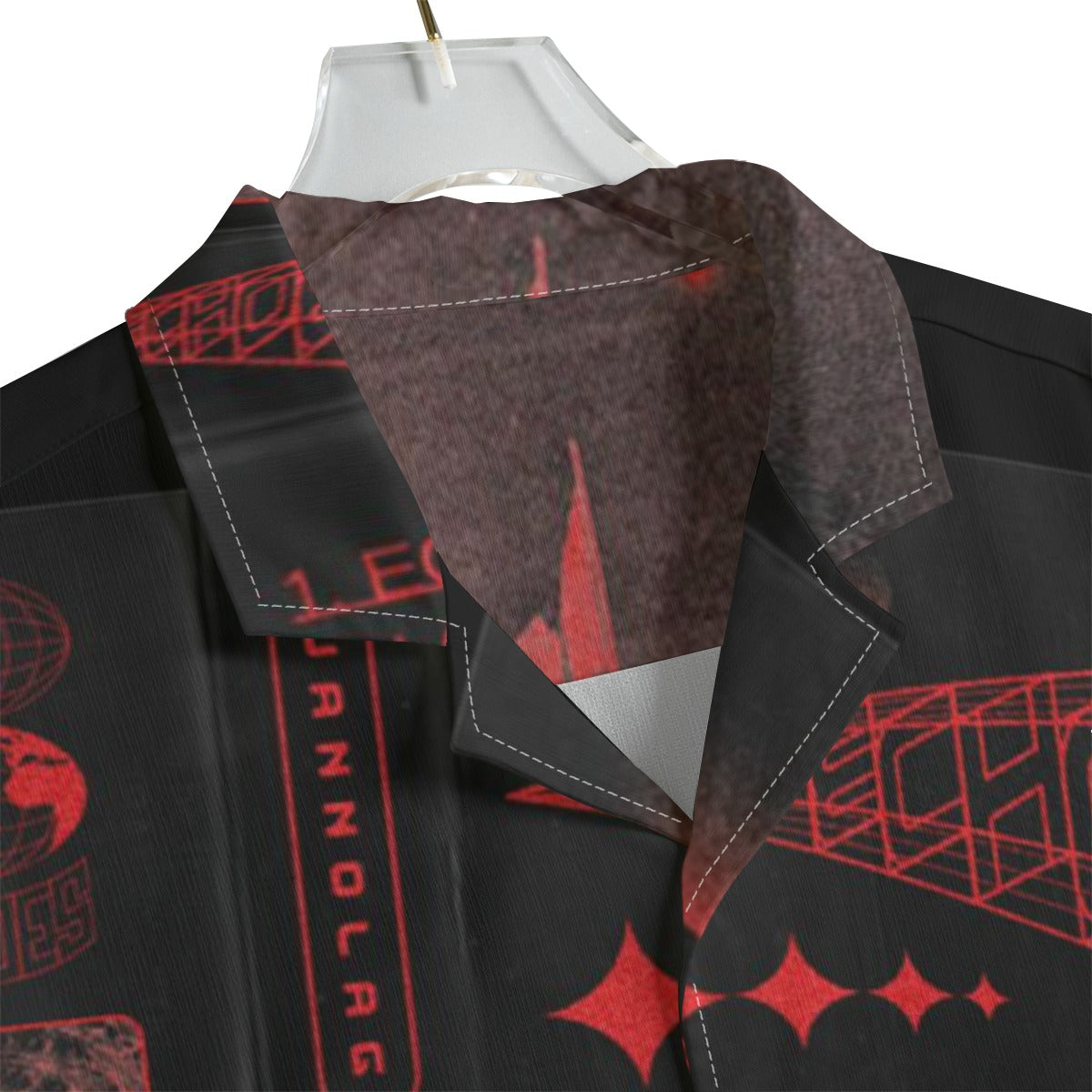 Crimson Fusion - Men's Textured Clubwear Shirt