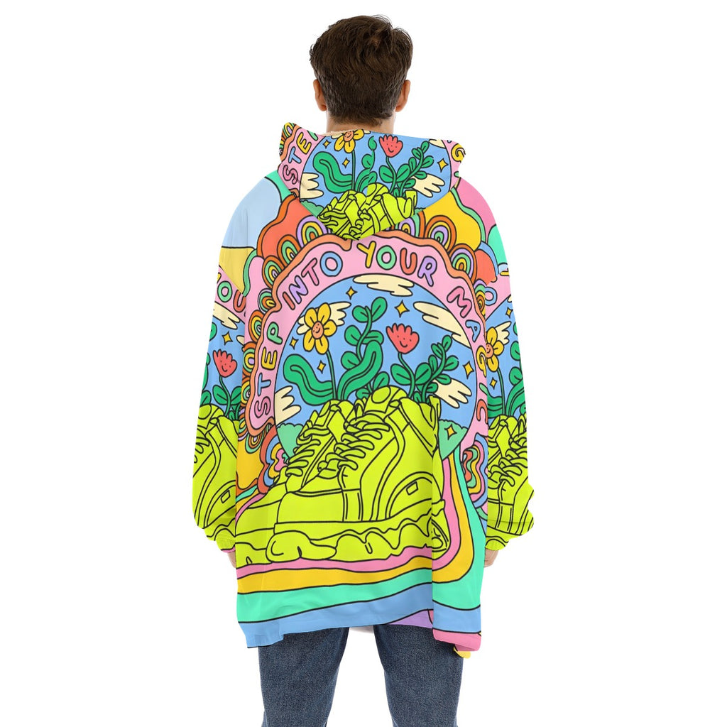 Step Into Your Magic - Unisex Sherpa Fleece Hoodie Blanket
