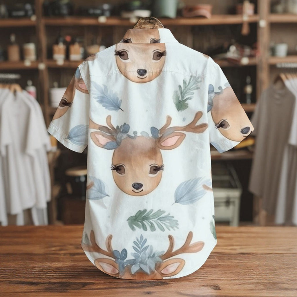 Reindeer Cutie -  Men's Short Sleeve Shirt With Pockets