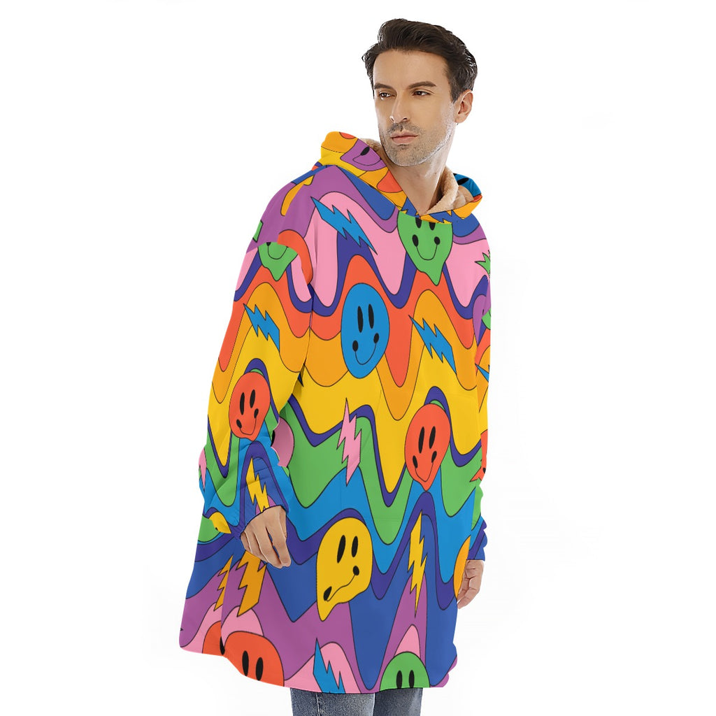 Just Smile -  Unisex Sherpa Fleece Hoodie Blanket