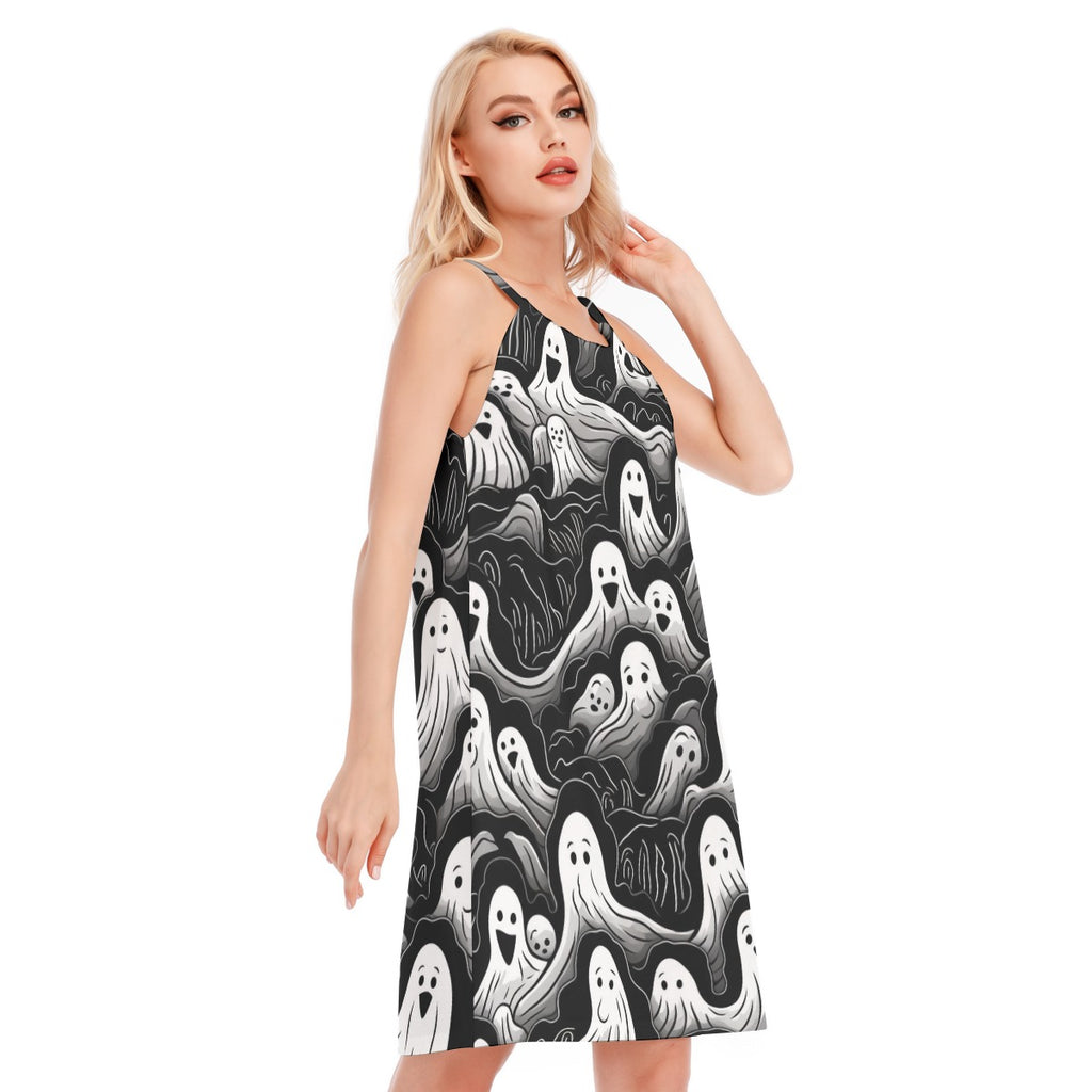 Ghost IX - Women's O-neck Cami Dress - 100% Cotton