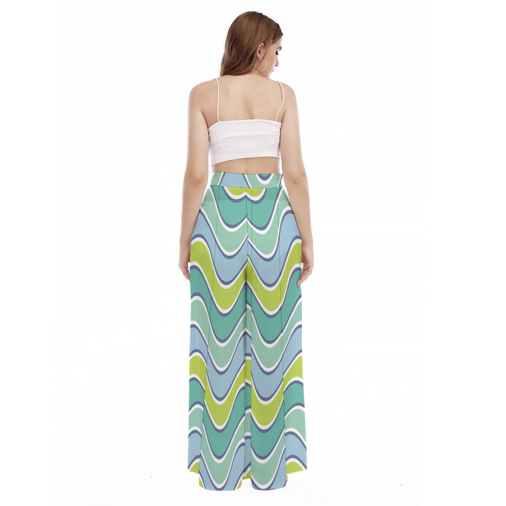 Wavywavy - Women's High Waist Wide Leg Trousers