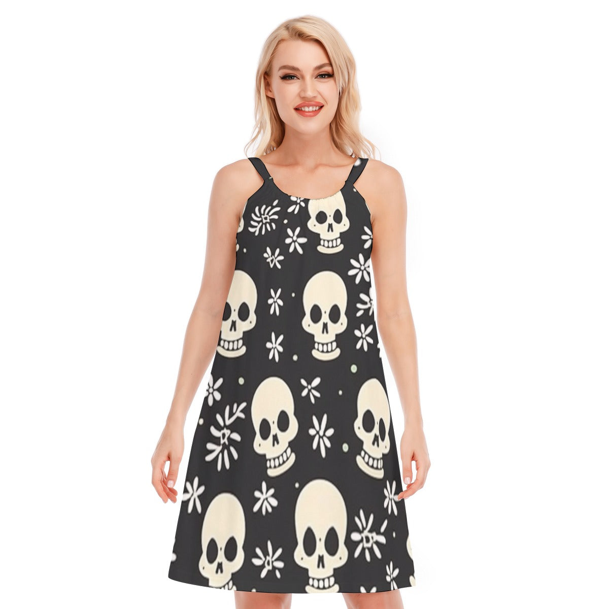 Skull IV - Women's O-neck Cami Dress - 100% Cotton