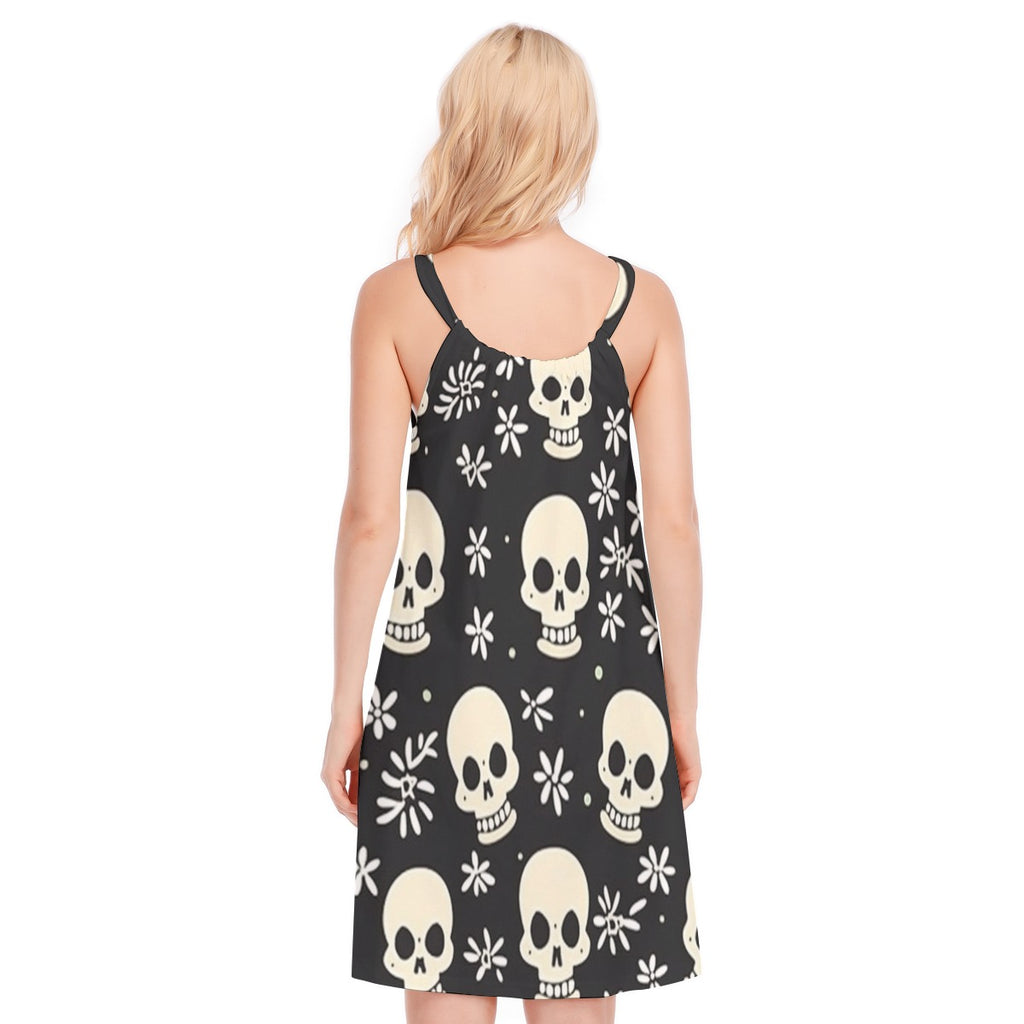 Skull IV - Women's O-neck Cami Dress - 100% Cotton