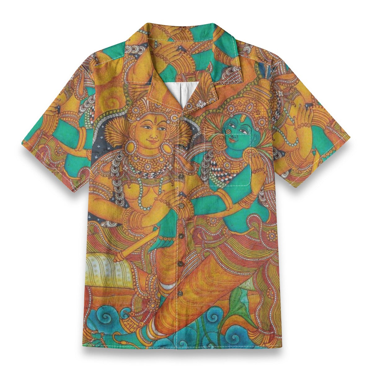 Radha Madhavam - Kerala Mural Print Shirt - 100% Cotton