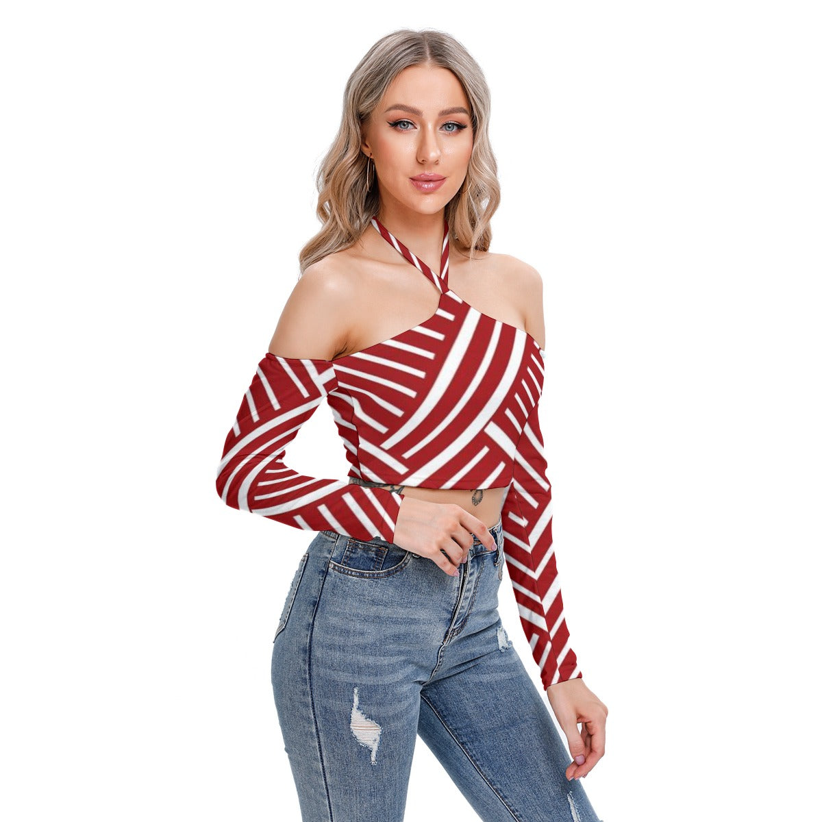 Candy Stick - Women's Halter Lace-up Top