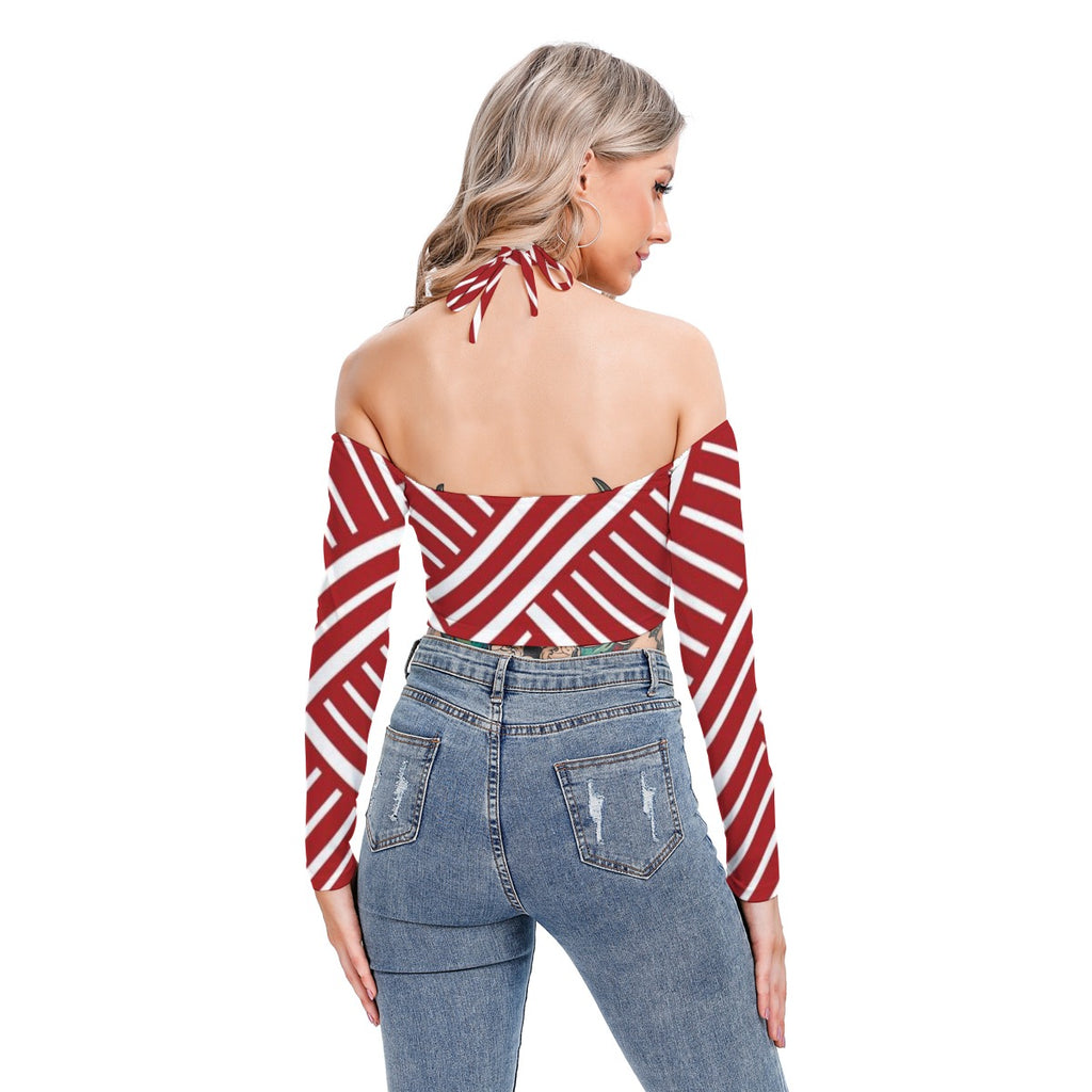 Candy Stick - Women's Halter Lace-up Top