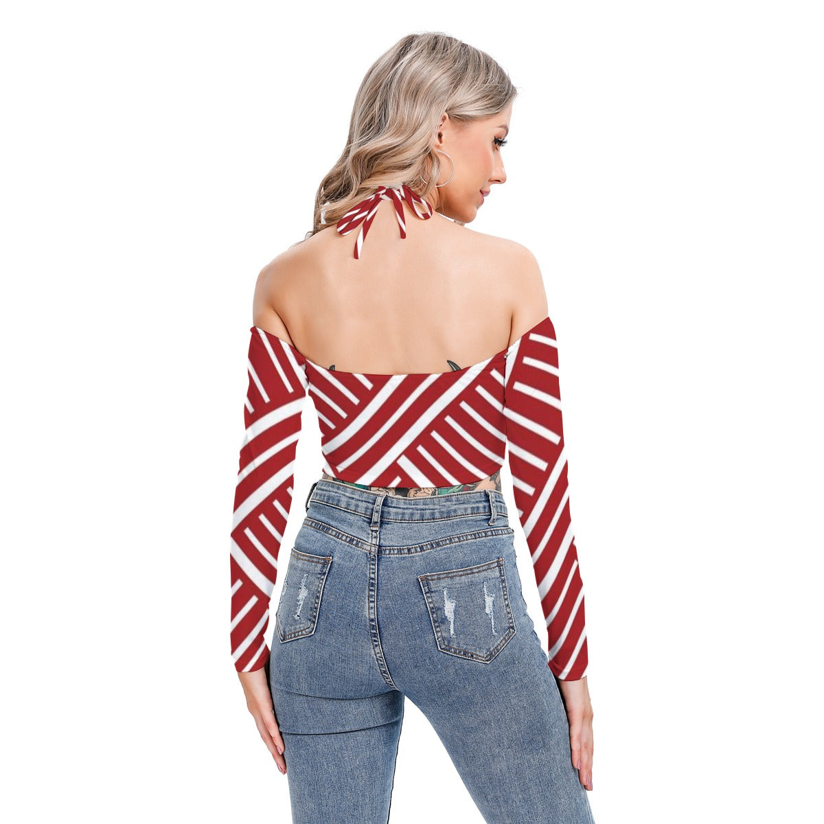 Candy Stick - Women's Halter Lace-up Top