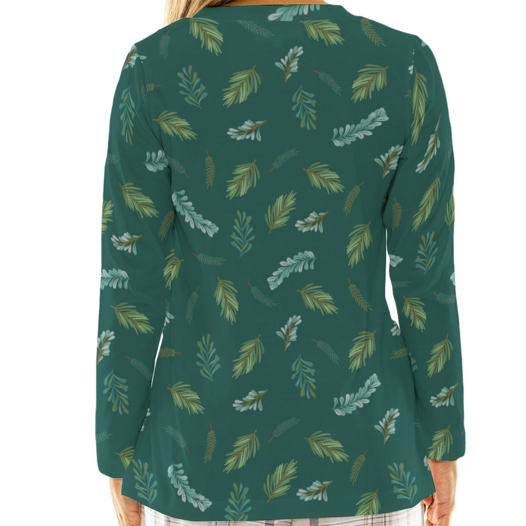 Tinsel - Women's Loose V-Neck T-Shirt With Long Sleeve