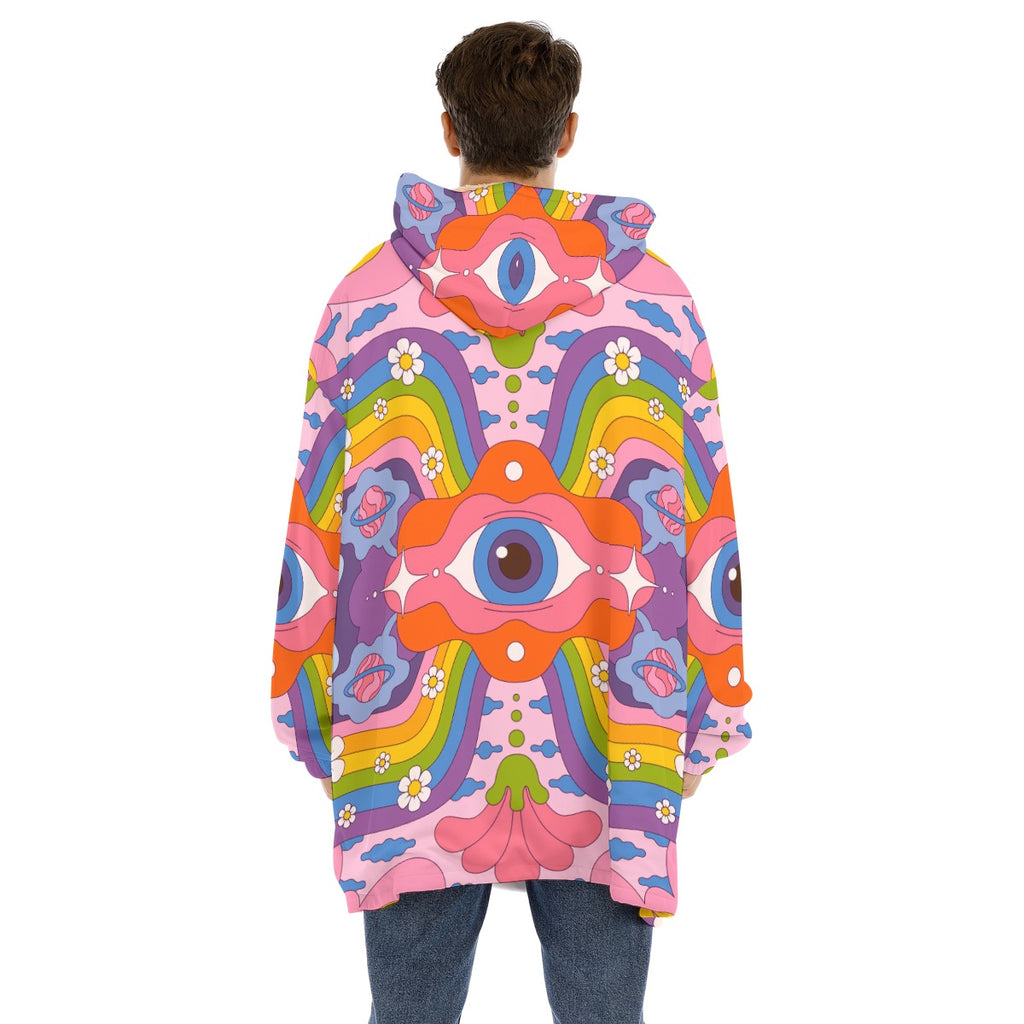 All seeing Eye - Unisex Sherpa Fleece Hoodie Blanket