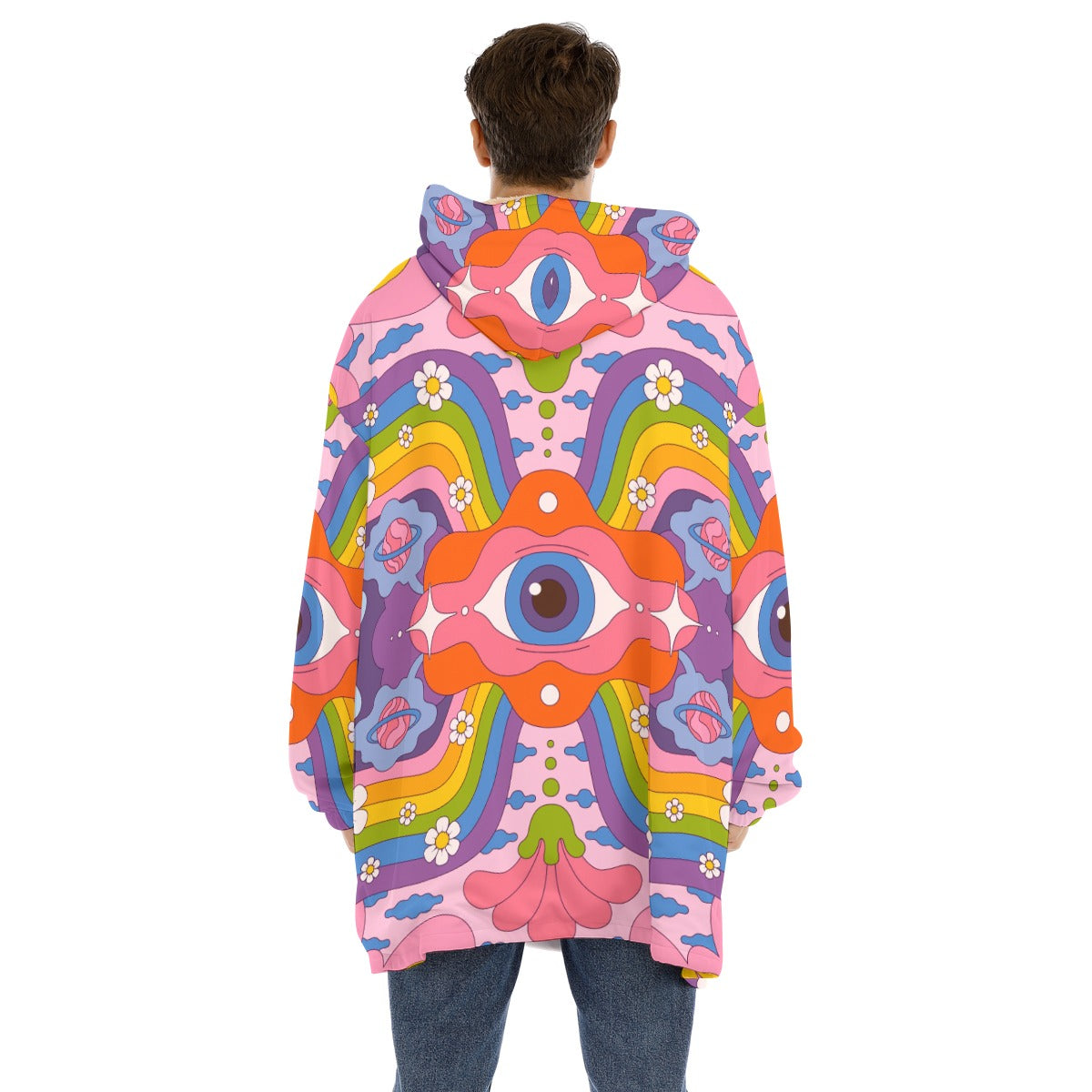 All seeing Eye - Unisex Sherpa Fleece Hoodie Blanket