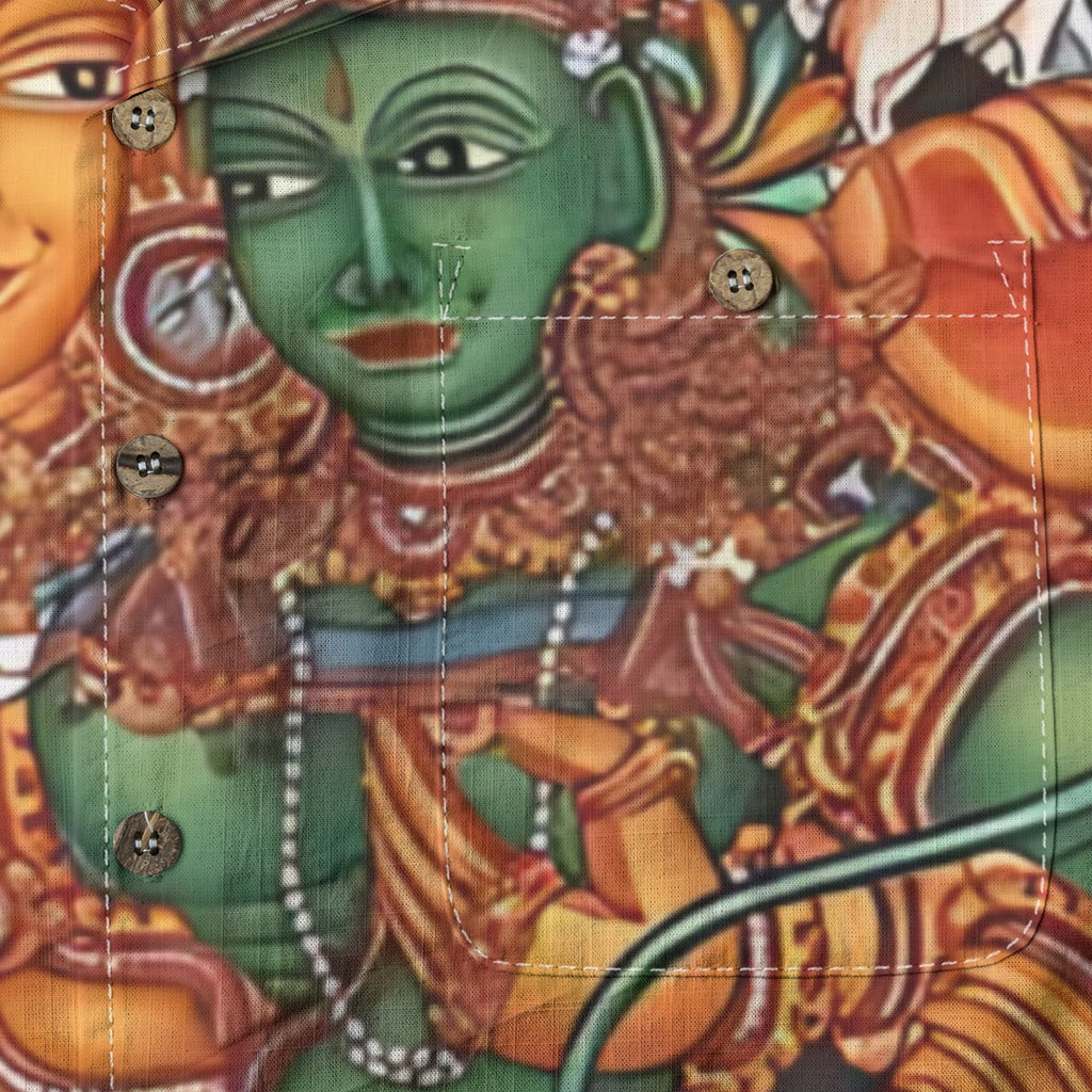 Shiva Parvathi - Kerala Mural Print Shirt - 100% Cotton
