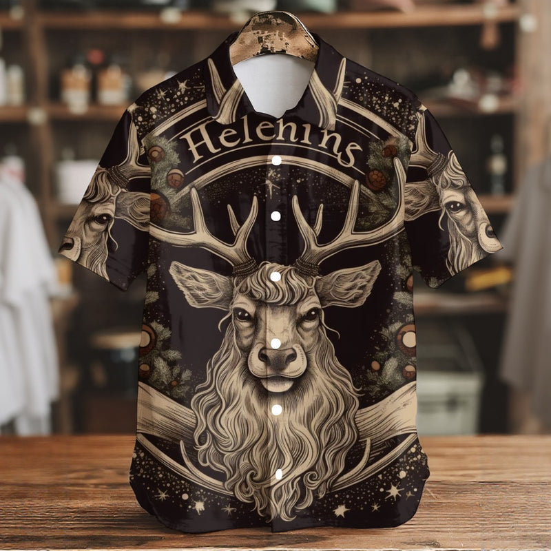 Reindeer Slaay - Men's Short Sleeve Shirt With Pockets