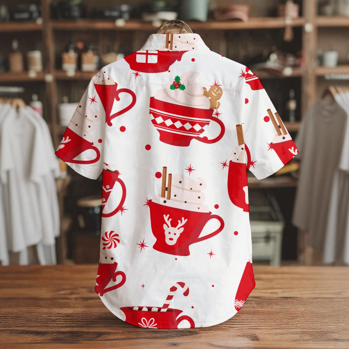 Christmas Coffee -  Men's Short Sleeve Shirt With Pockets