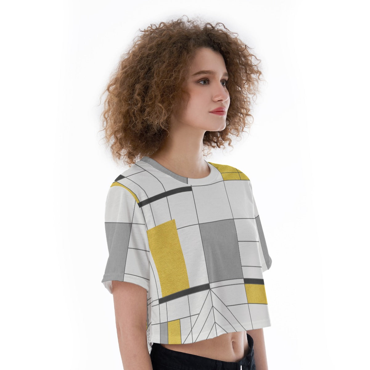 Lime Geo - Cropped T-Shirt